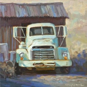 Oil painting of truck by Kirk McBride at Bishop's Stock