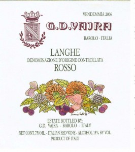 GD Vajara label for Rosso featured wine