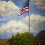 Pastel painting of American Flag by Desiree Holmes SCherini