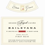 label for Baileyana Firepeak Pinot Noir 2011 featured at Bishop's Stock 